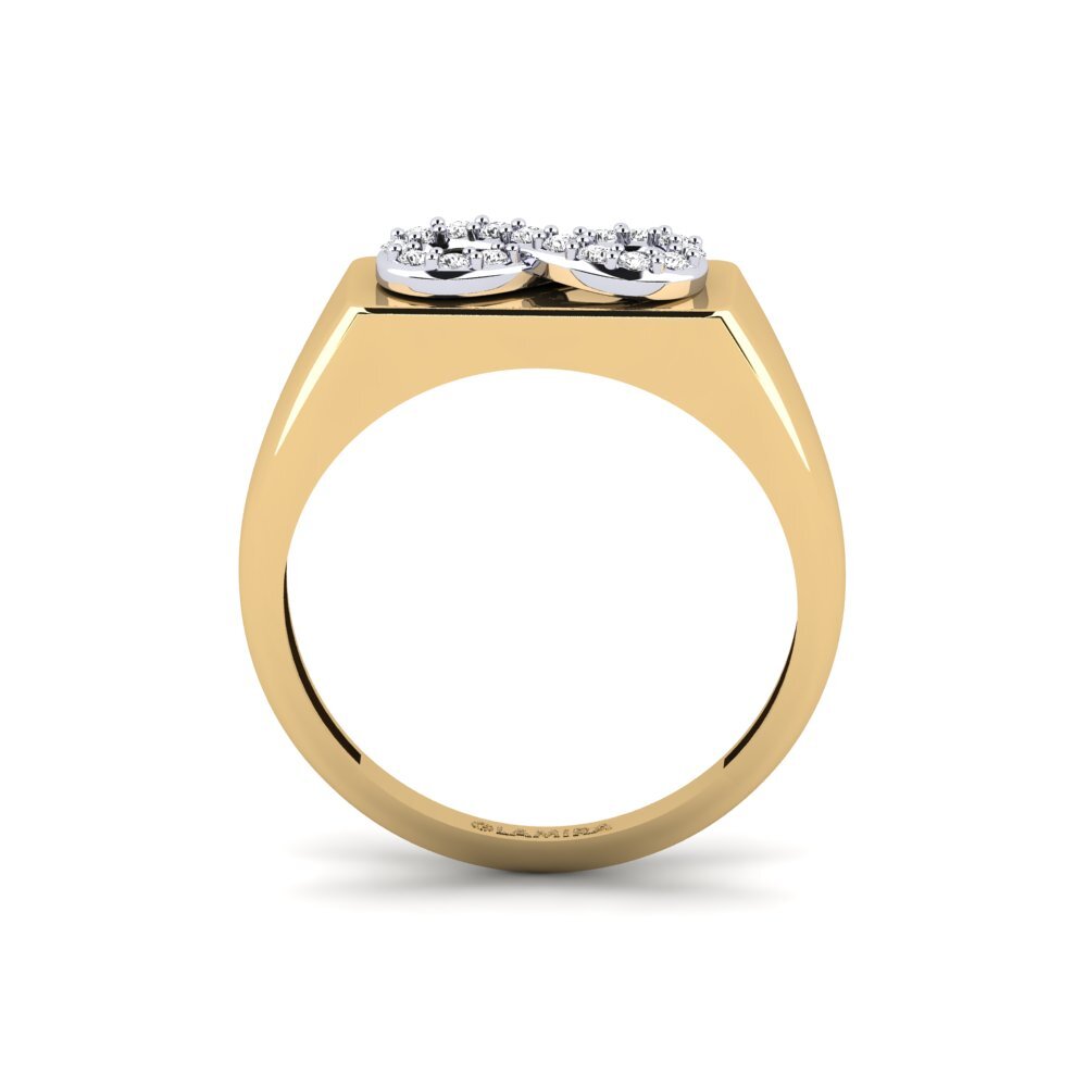 14ct Yellow & White Gold Round White Sapphire Ring Arwa