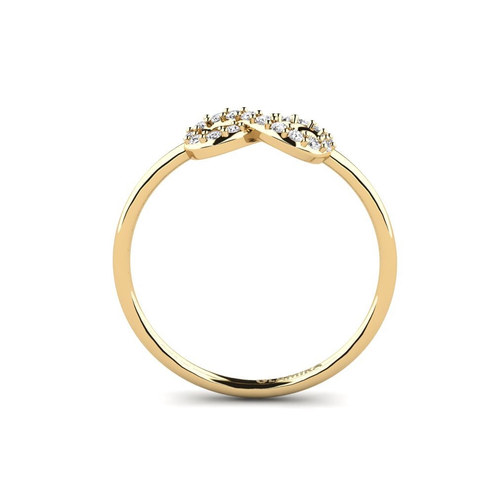 14ct Yellow Gold Round White Sapphire Ring Isolla