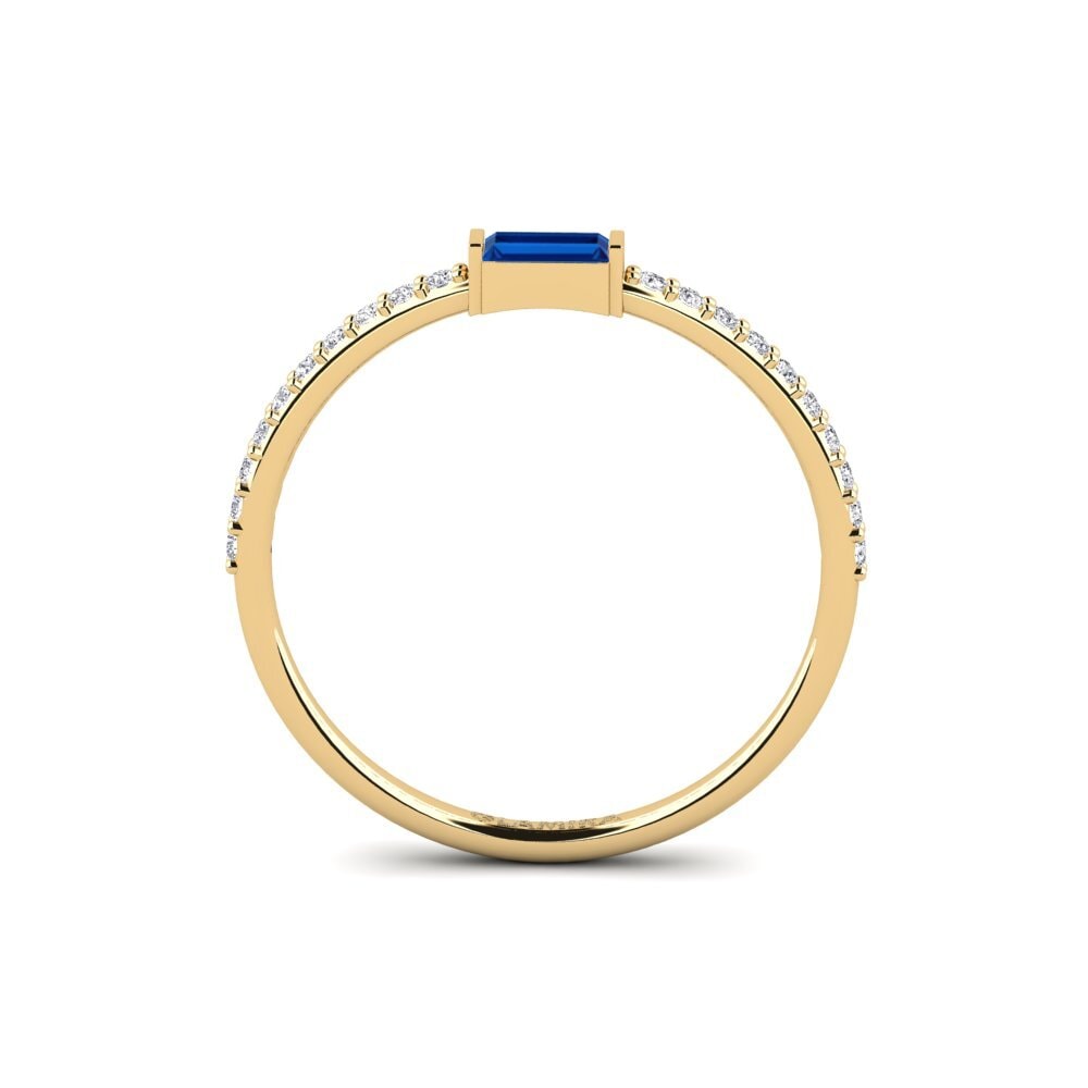 Circonita Azul Oscuro Anillo de compromiso Flugbo