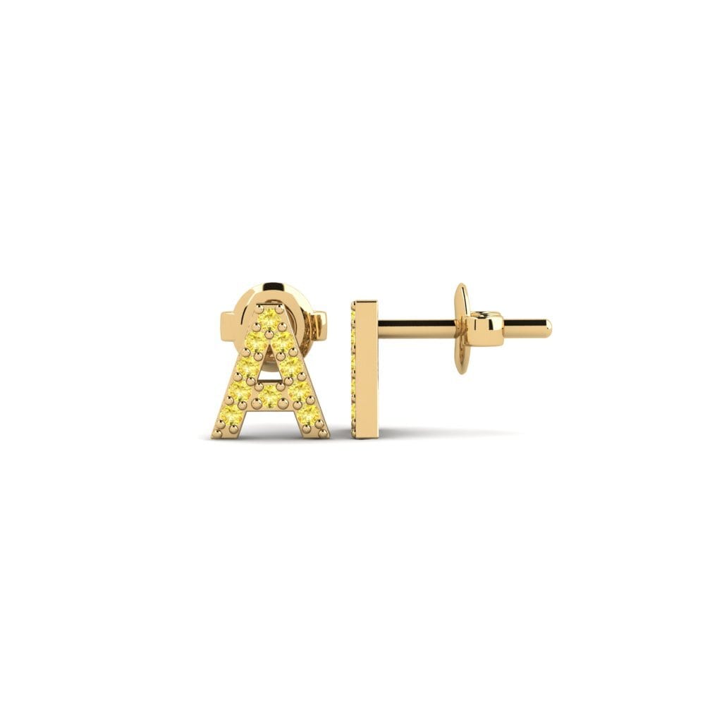 Yellow Sapphire Women's Earring Vuori - A