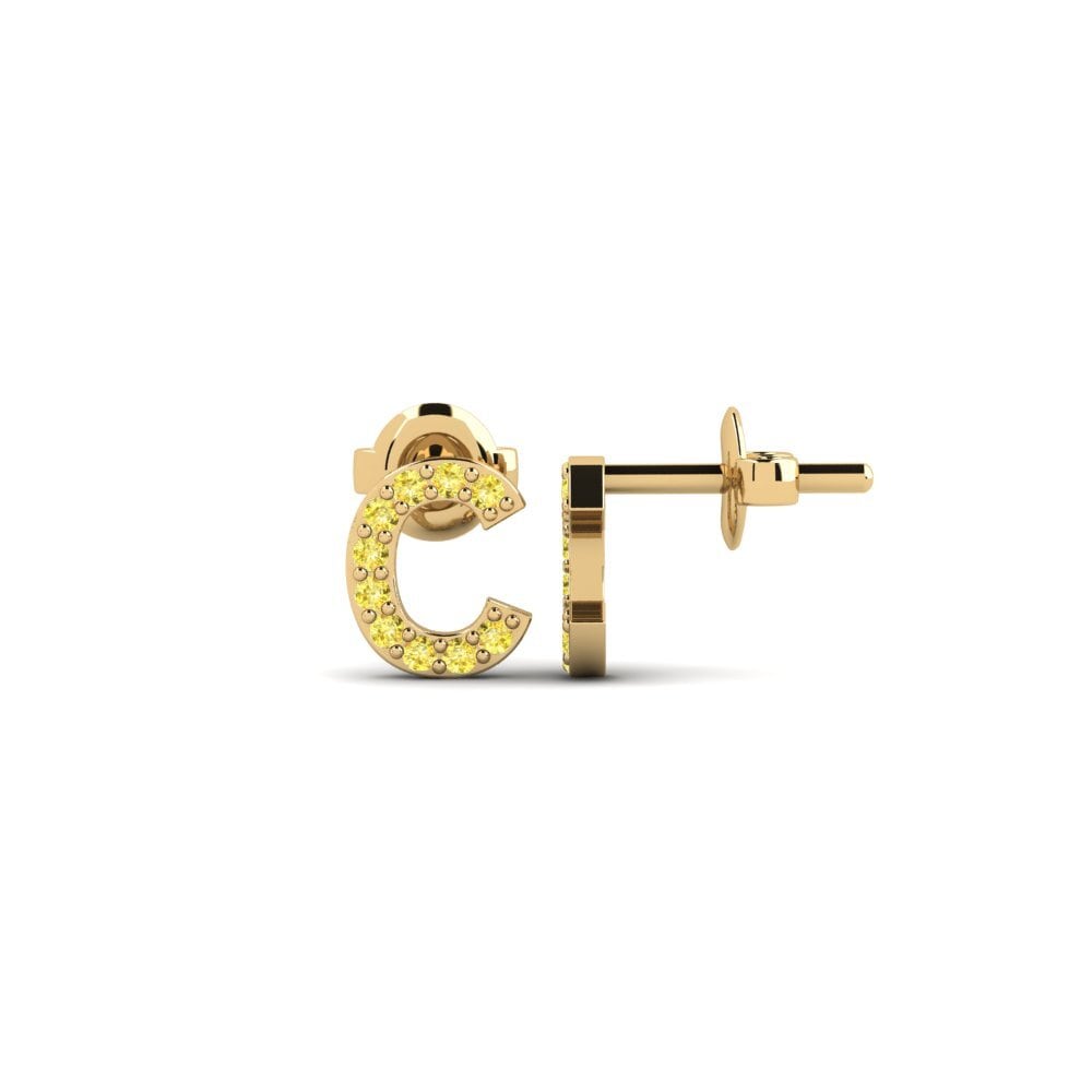 Yellow Sapphire Women's Earring Vuori - C