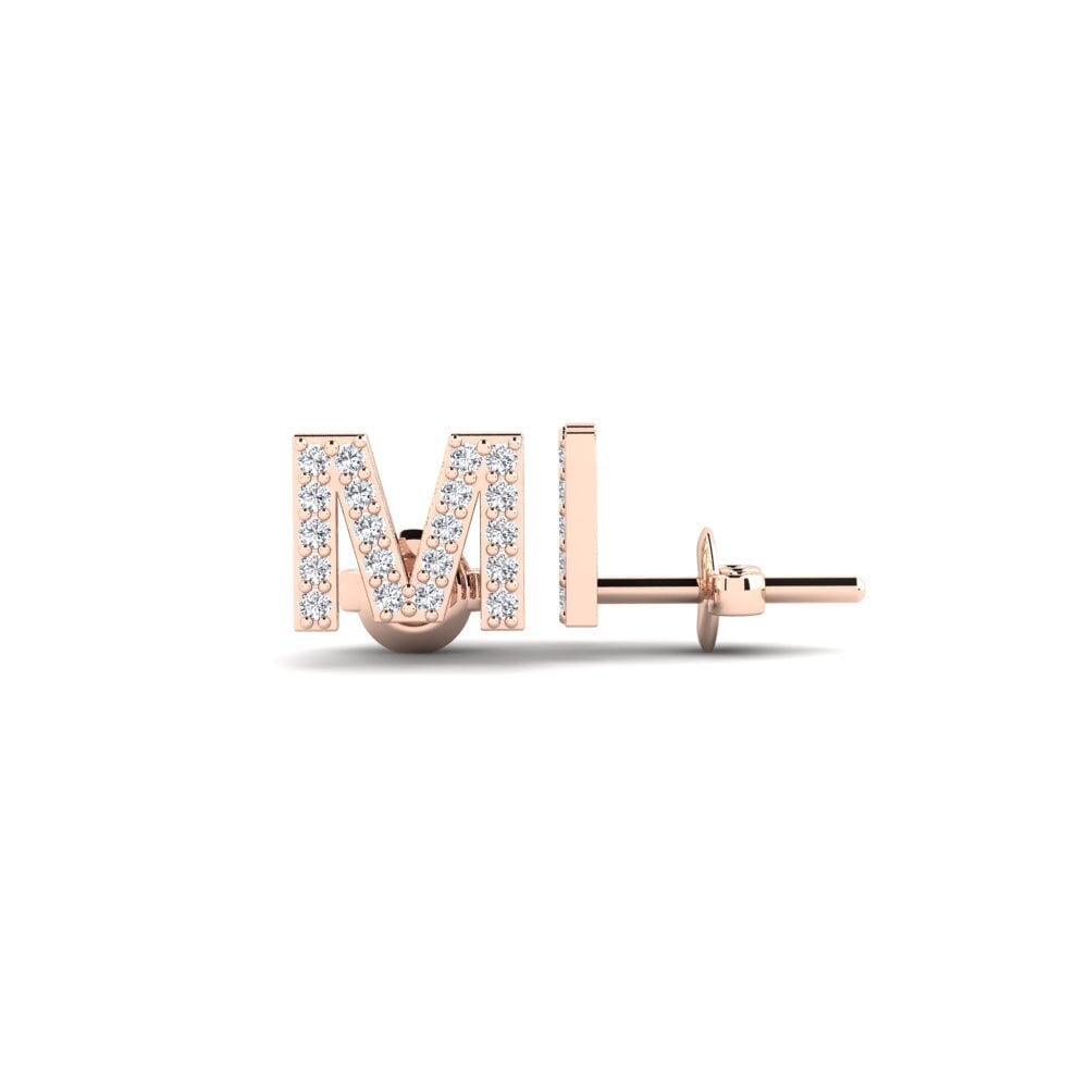 14ct Rose Gold Women's Earring Vuori - M
