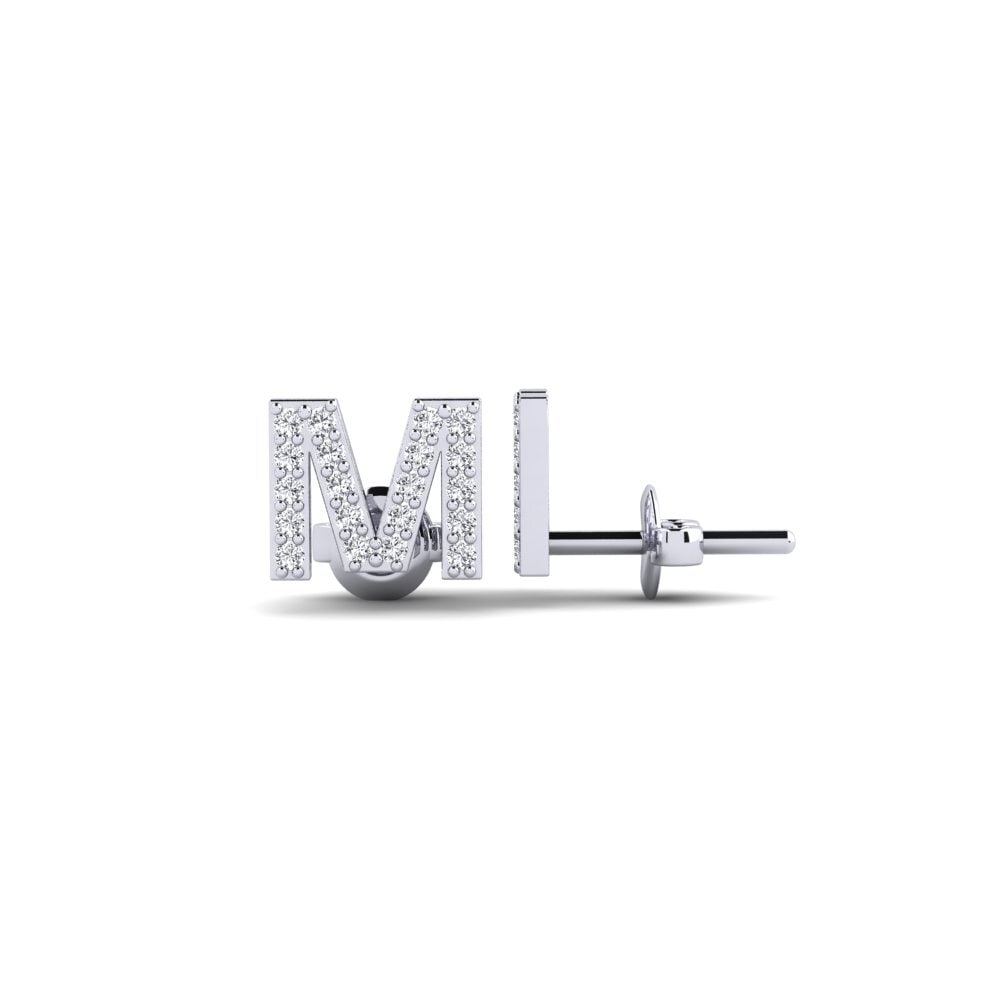 14ct White Gold Women's Earring Vuori - M