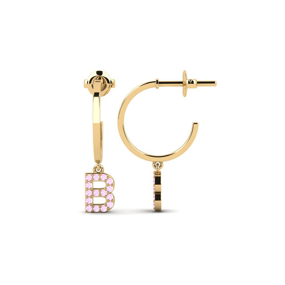 Pink Sapphire Women's Earring Bundok - B