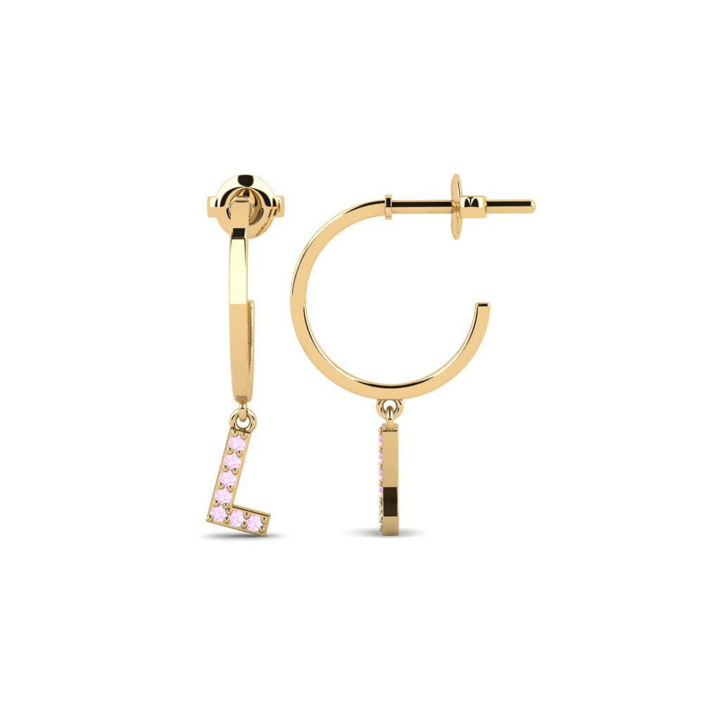 Pink Sapphire Women's Earring Bundok - L