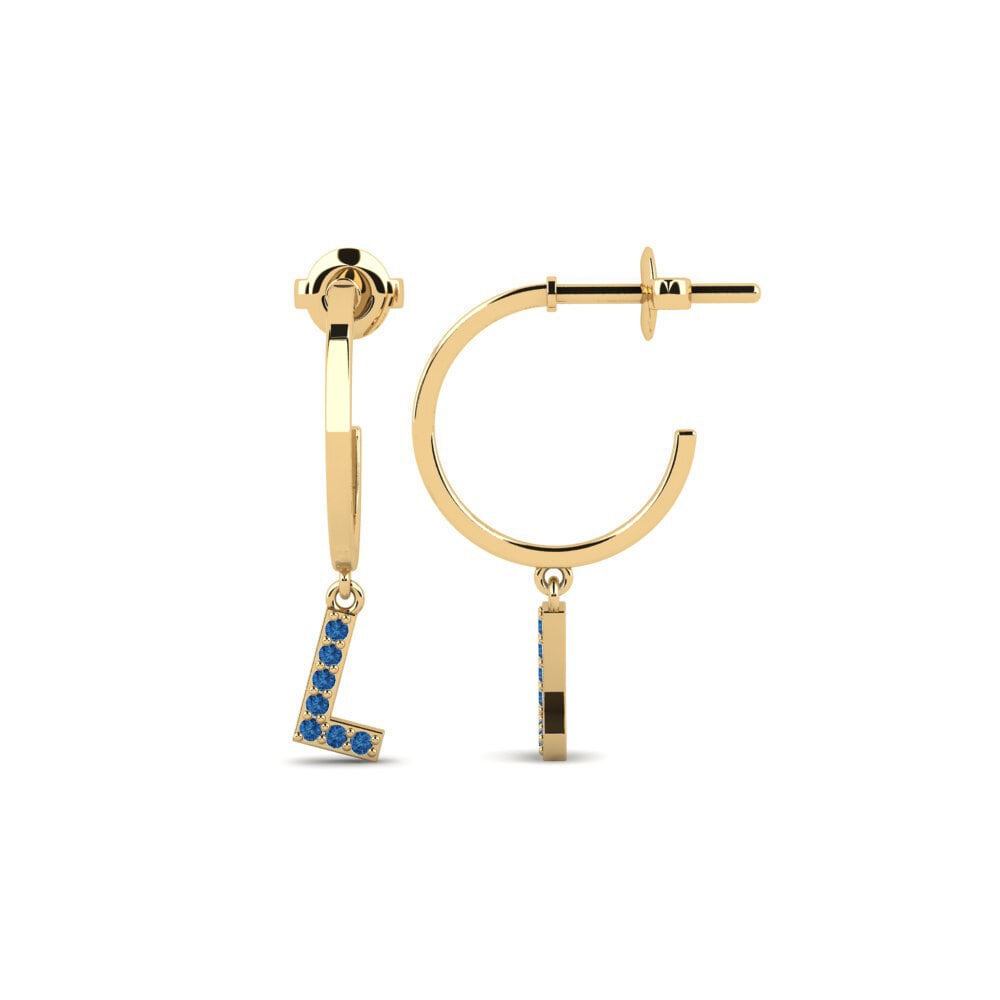 Dark Blue Zirconia Women's Earring Bundok - L