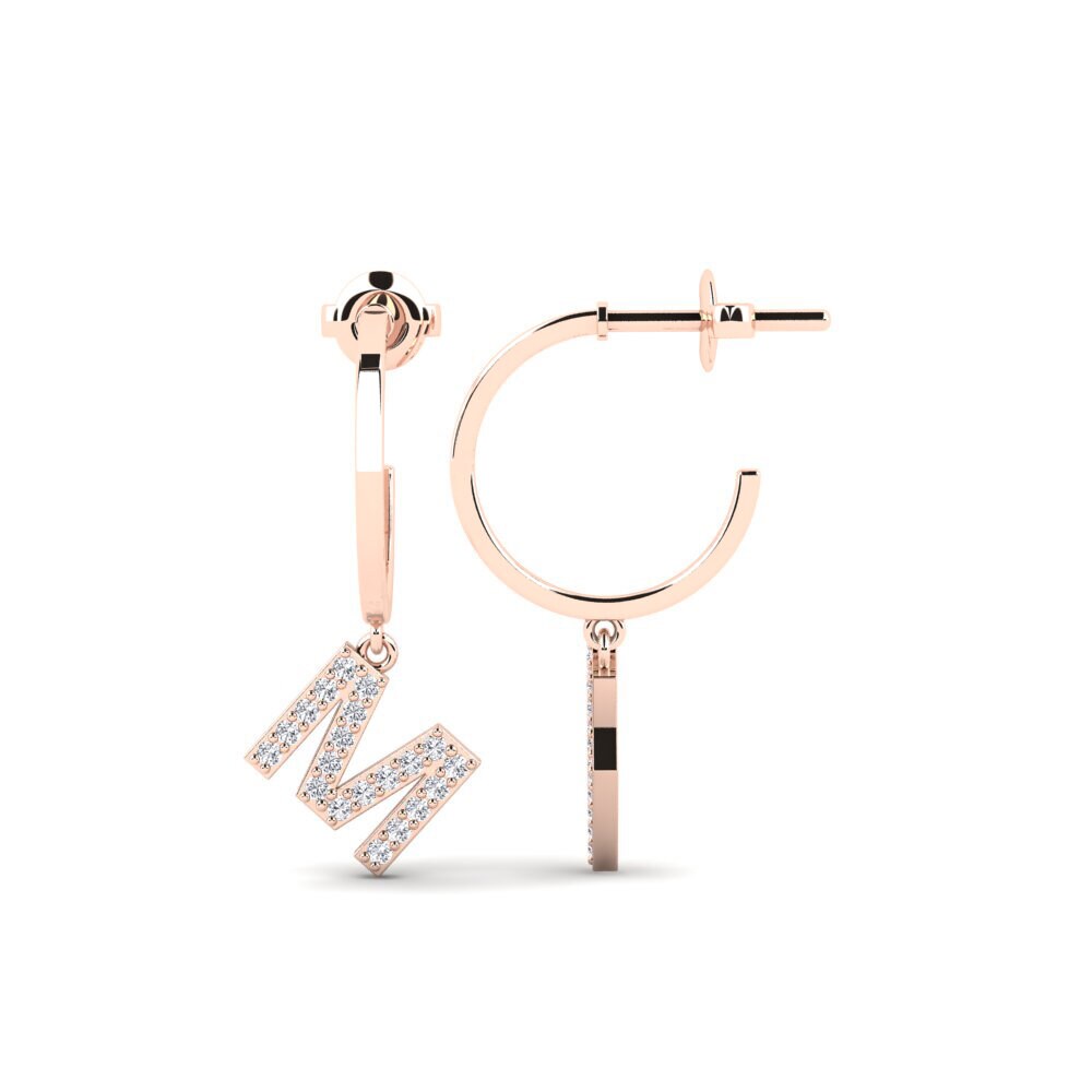 14ct Rose Gold Women's Earring Bundok - M