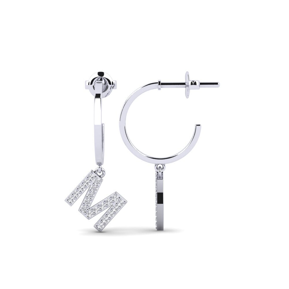 14ct White Gold Women's Earring Bundok - M
