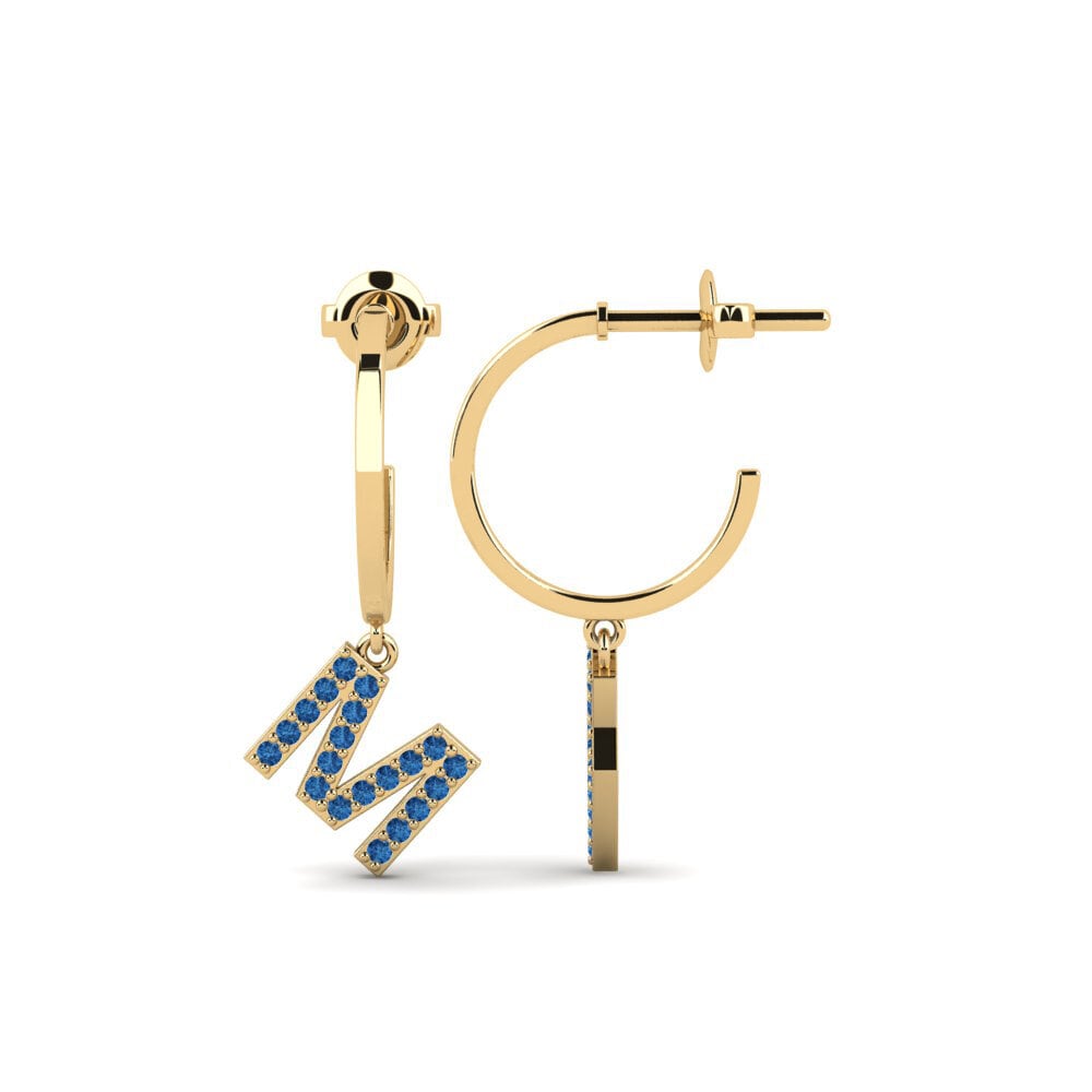 Dark Blue Zirconia Women's Earring Bundok - M