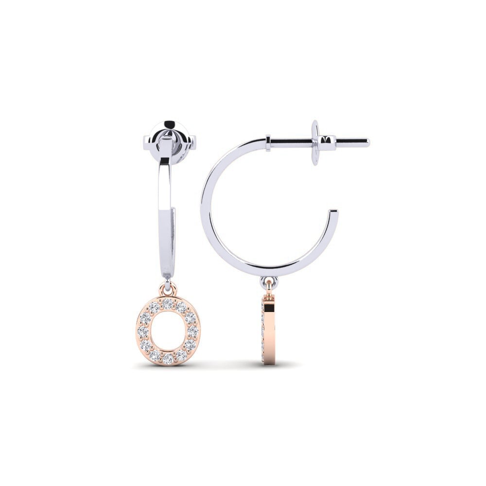 14ct White & Rose Gold Women's Earring Bundok - O