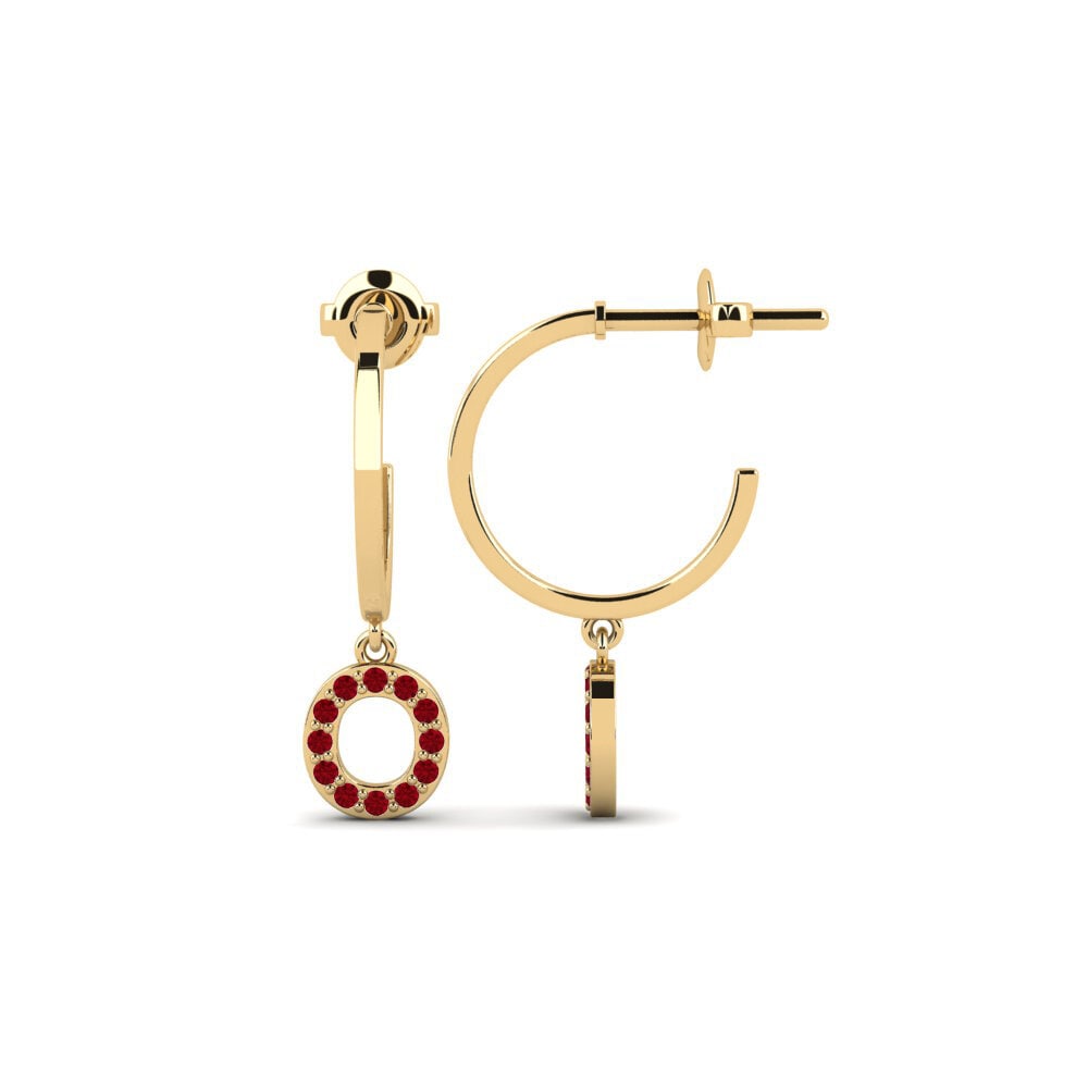 Red Zirconia Women's Earring Bundok - O