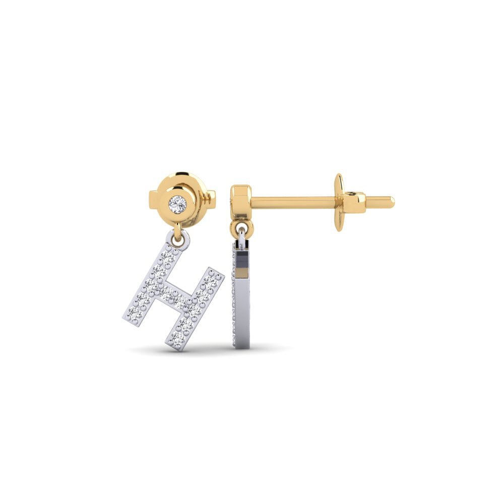 14ct White & Yellow Gold Women's Earring Jasorat - H