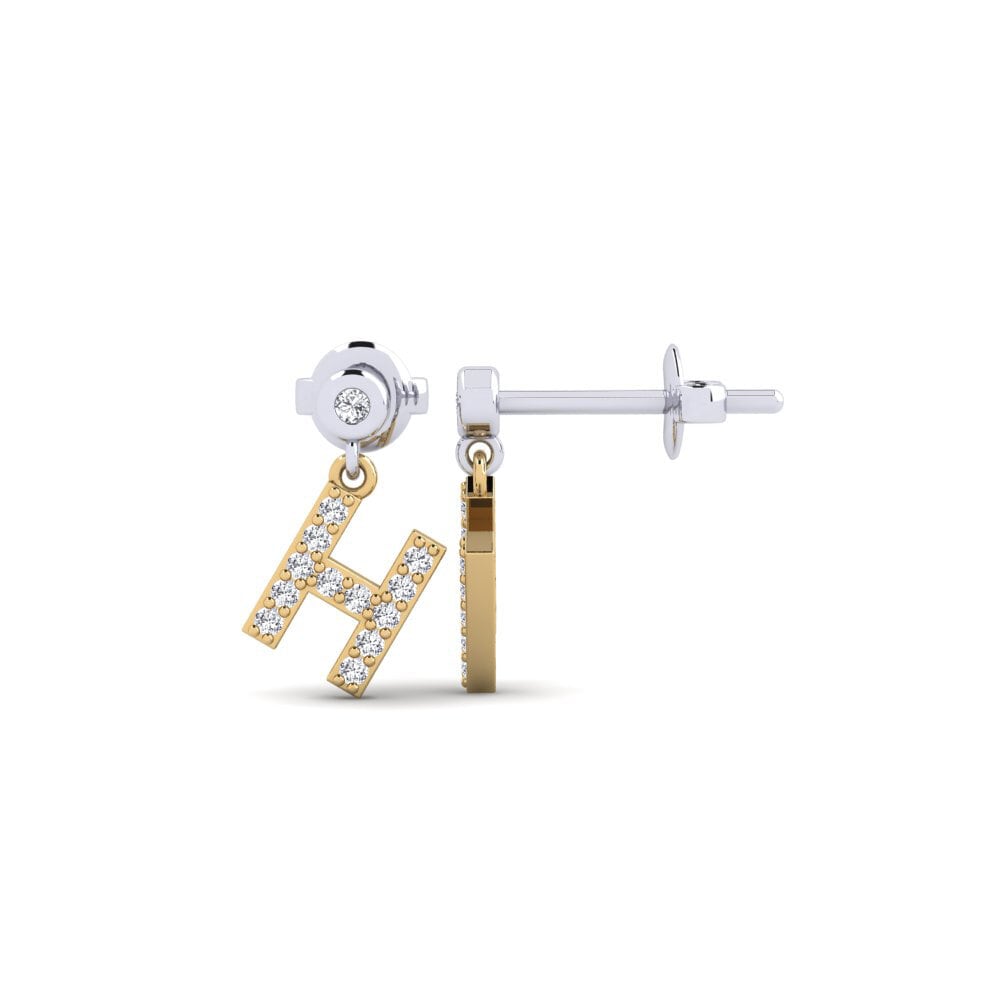 14ct Yellow & White Gold Women's Earring Jasorat - H