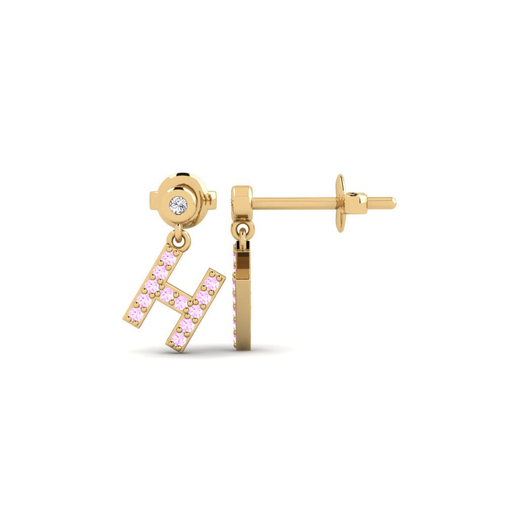 Pink Sapphire Women's Earring Jasorat - H