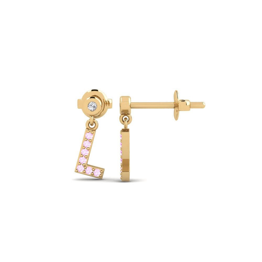 Pink Sapphire Women's Earring Jasorat - L