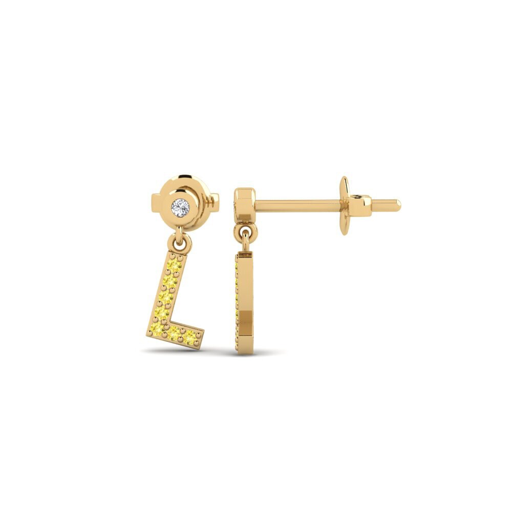 Yellow Sapphire Women's Earring Jasorat - L