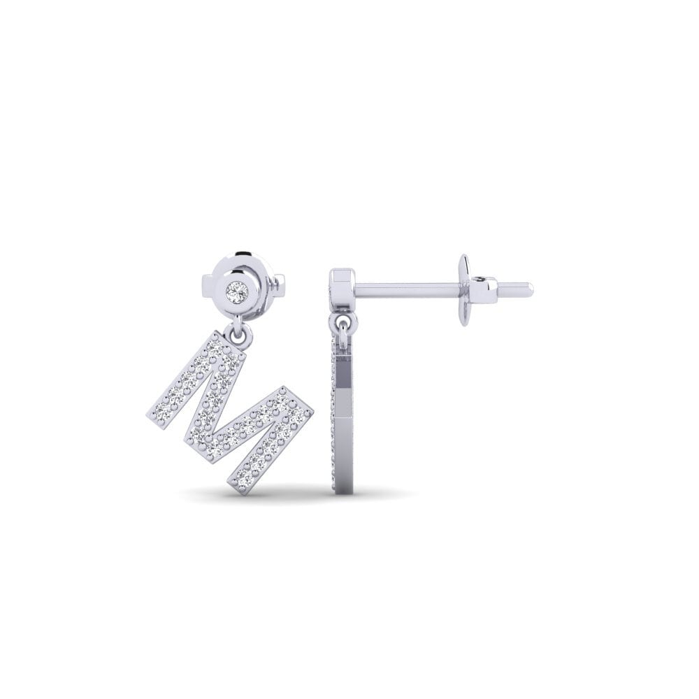 14ct White Gold Women's Earring Jasorat - M