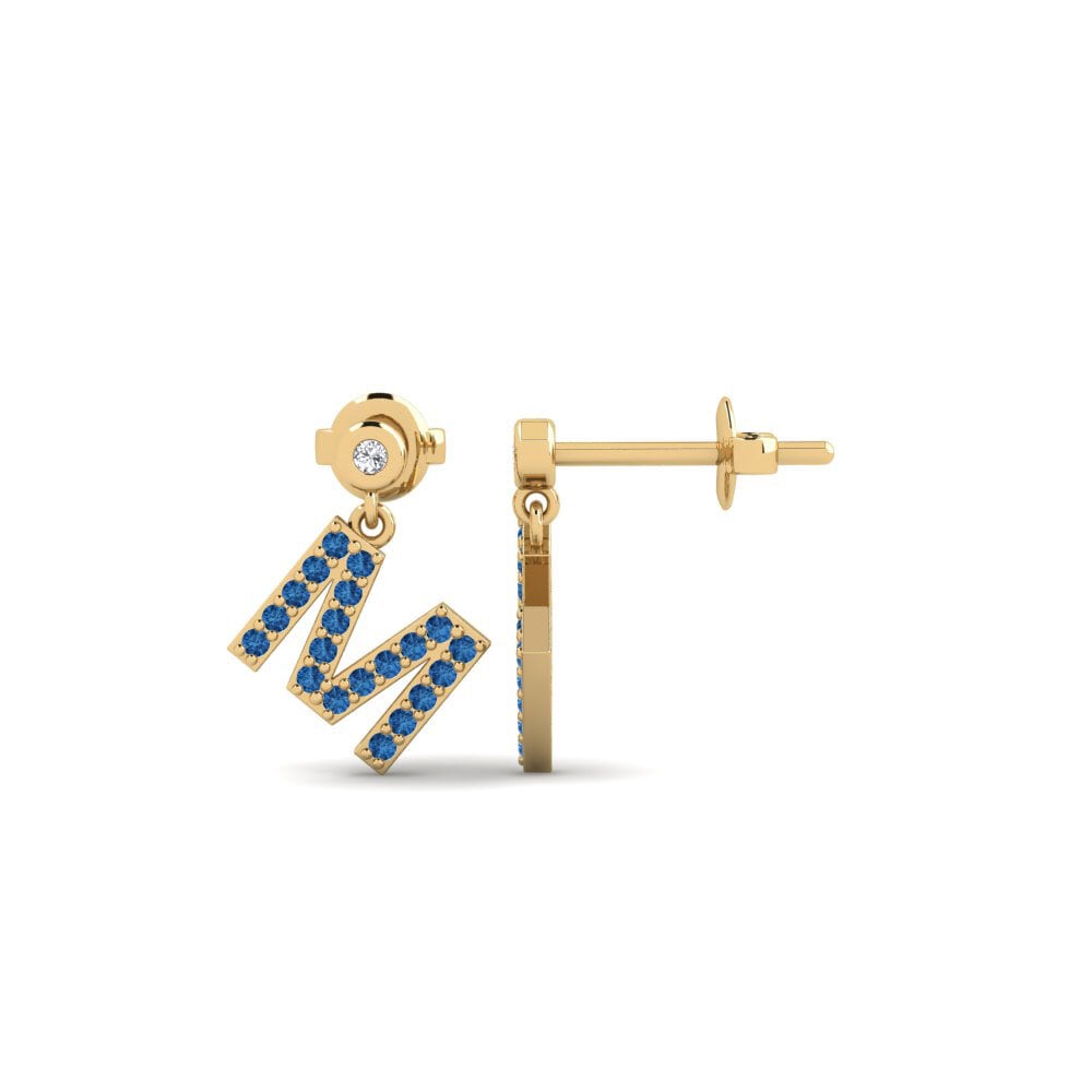 Dark Blue Zirconia Women's Earring Jasorat - M