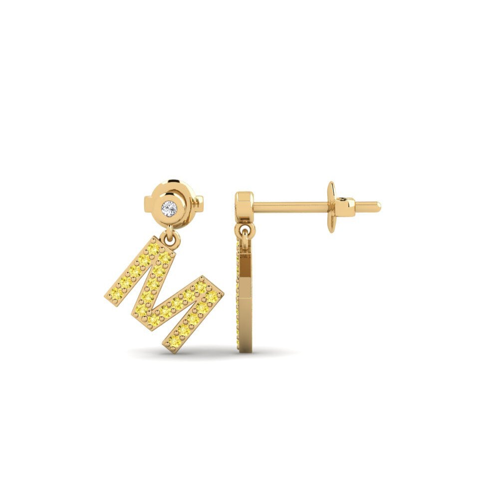 Yellow Sapphire Women's Earring Jasorat - M