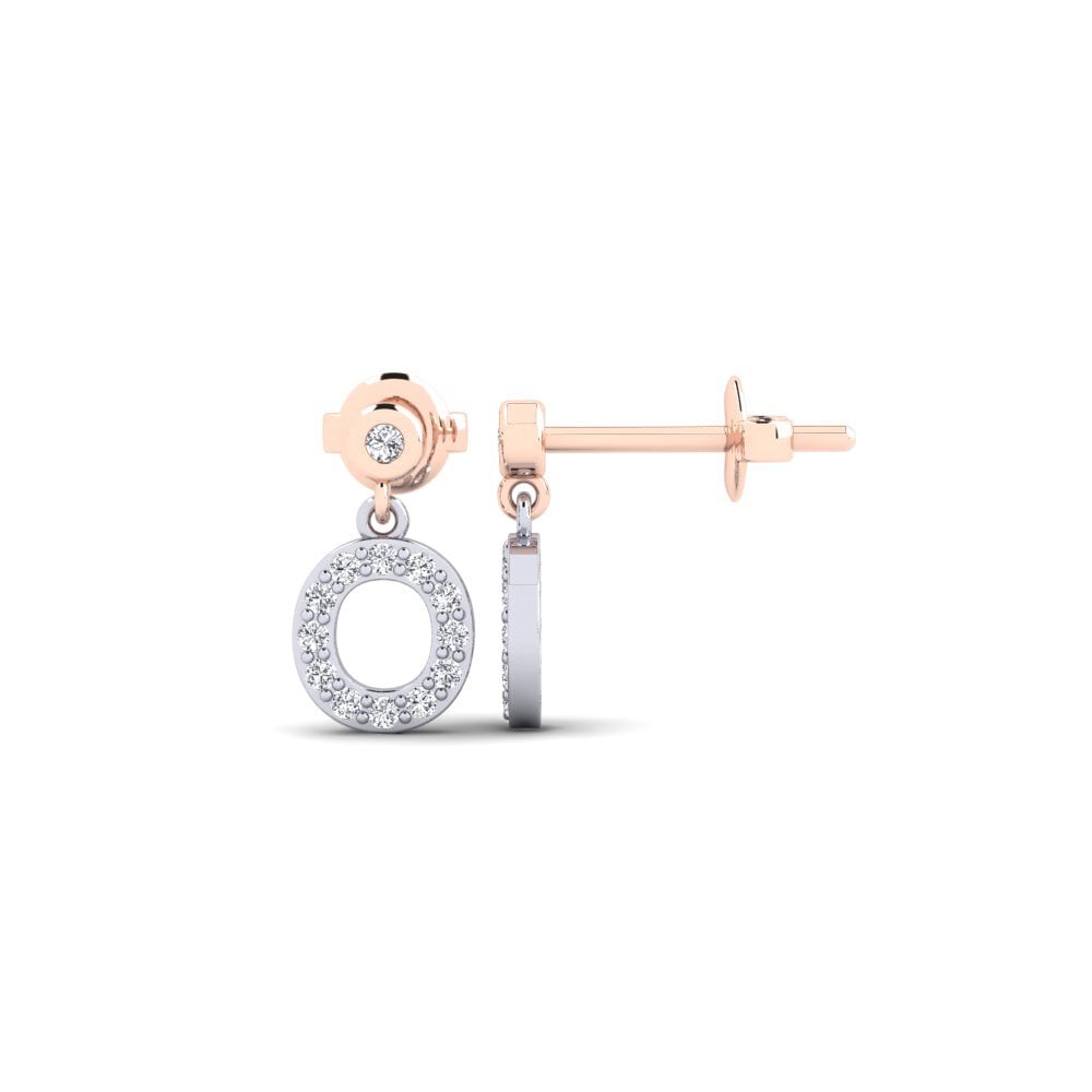 14ct White & Rose Gold Women's Earring Jasorat - O