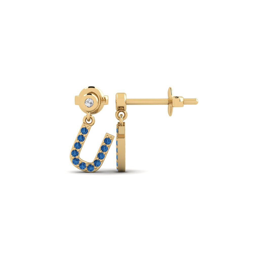 Dark Blue Zirconia Women's Earring Jasorat - U