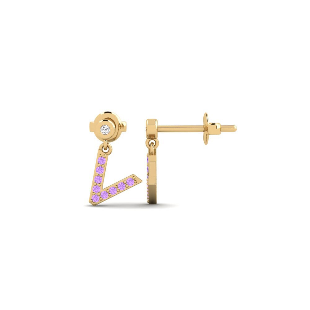Amethyst Women's Earring Jasorat - V