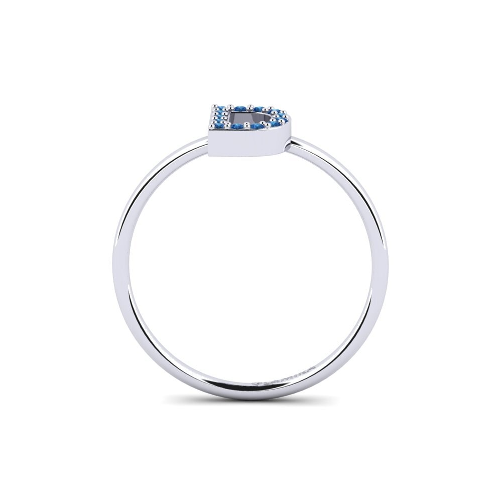 Palladium 950 Dunkelblauer Zirkonia Ring Kalns - D