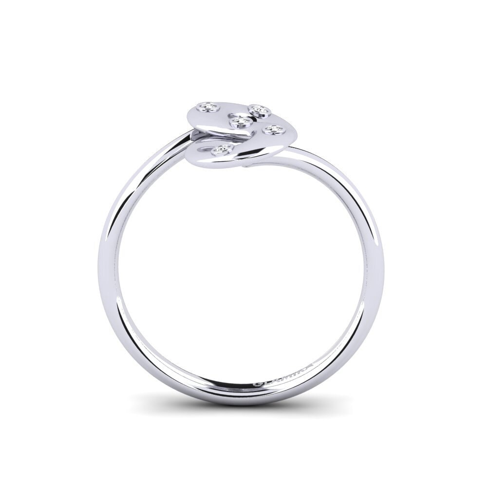14ct White Gold Round White Sapphire Ring Surat