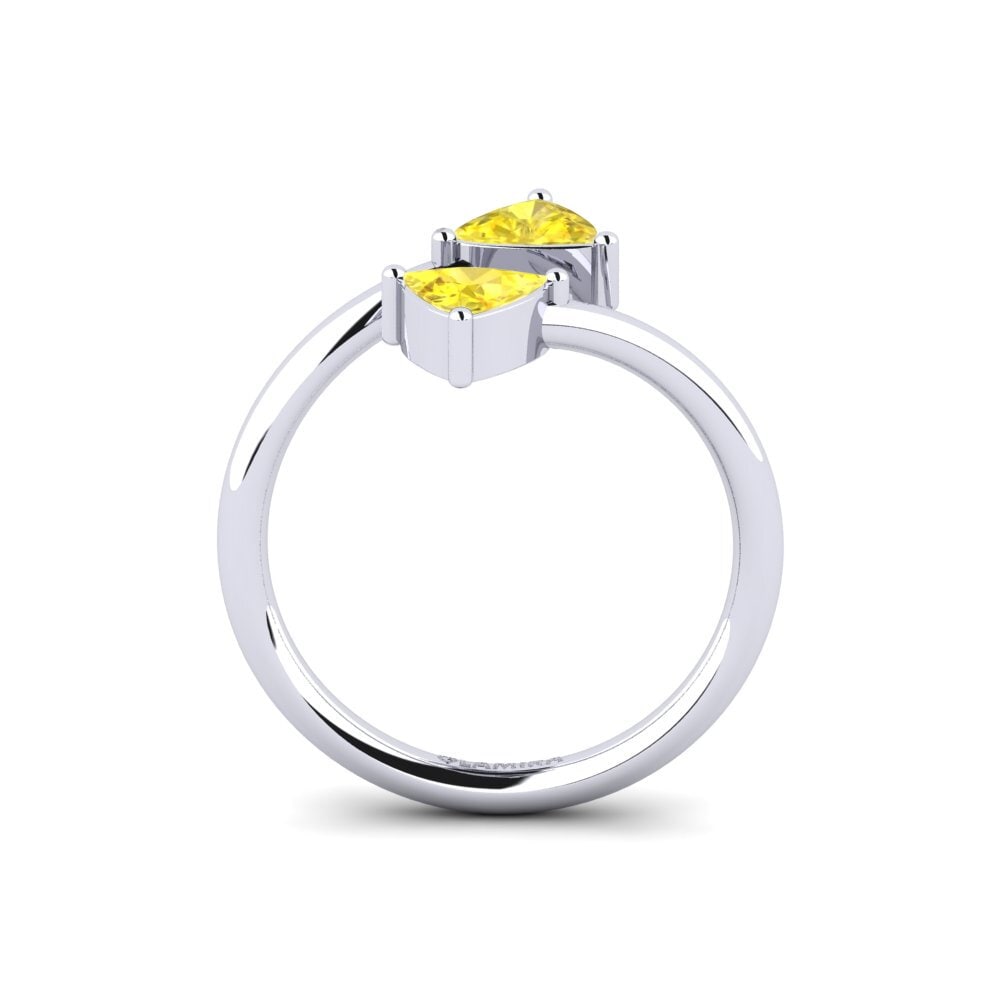 Safira Amarela Anel Trivalve