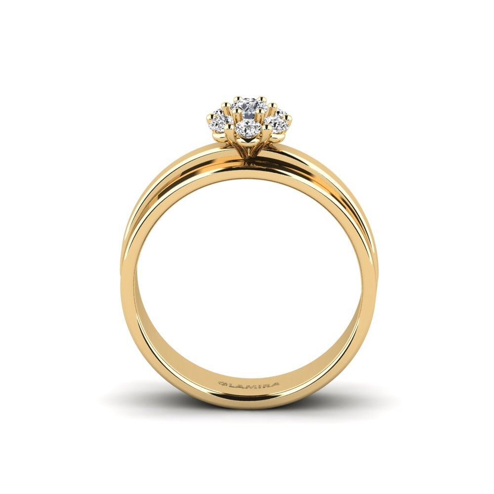 14ct Yellow Gold Moissanite Ring Xiporib