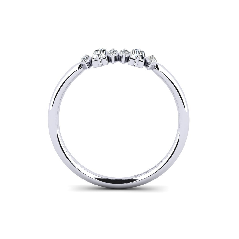 White Silver Baguette Ring Yonis
