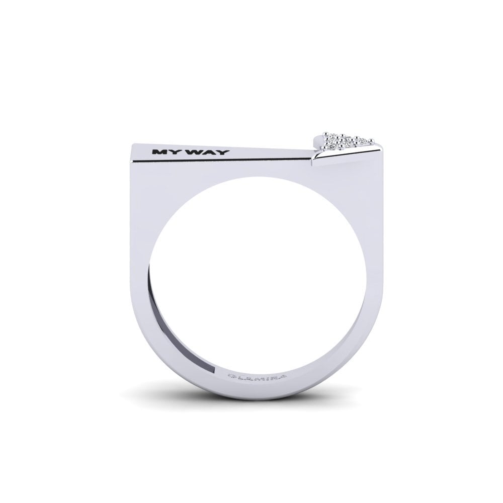 Or Blanc 14k Bague Affermazione