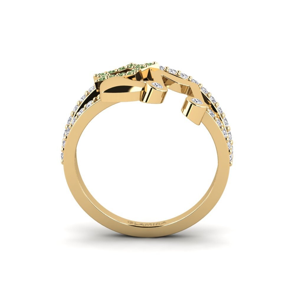 Diamante Verde Anel Amuyu