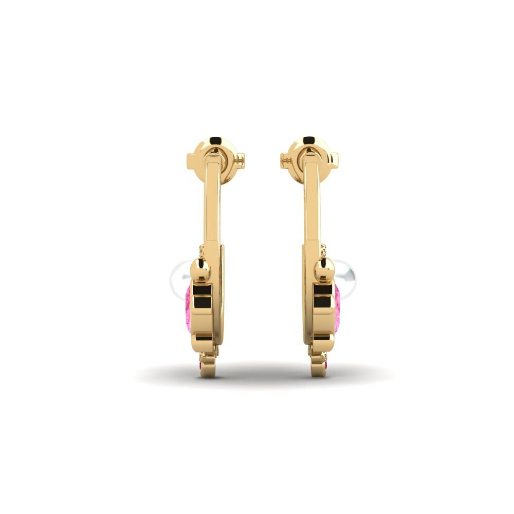 Saphir Rose Boucle d'oreille femme Cekpet
