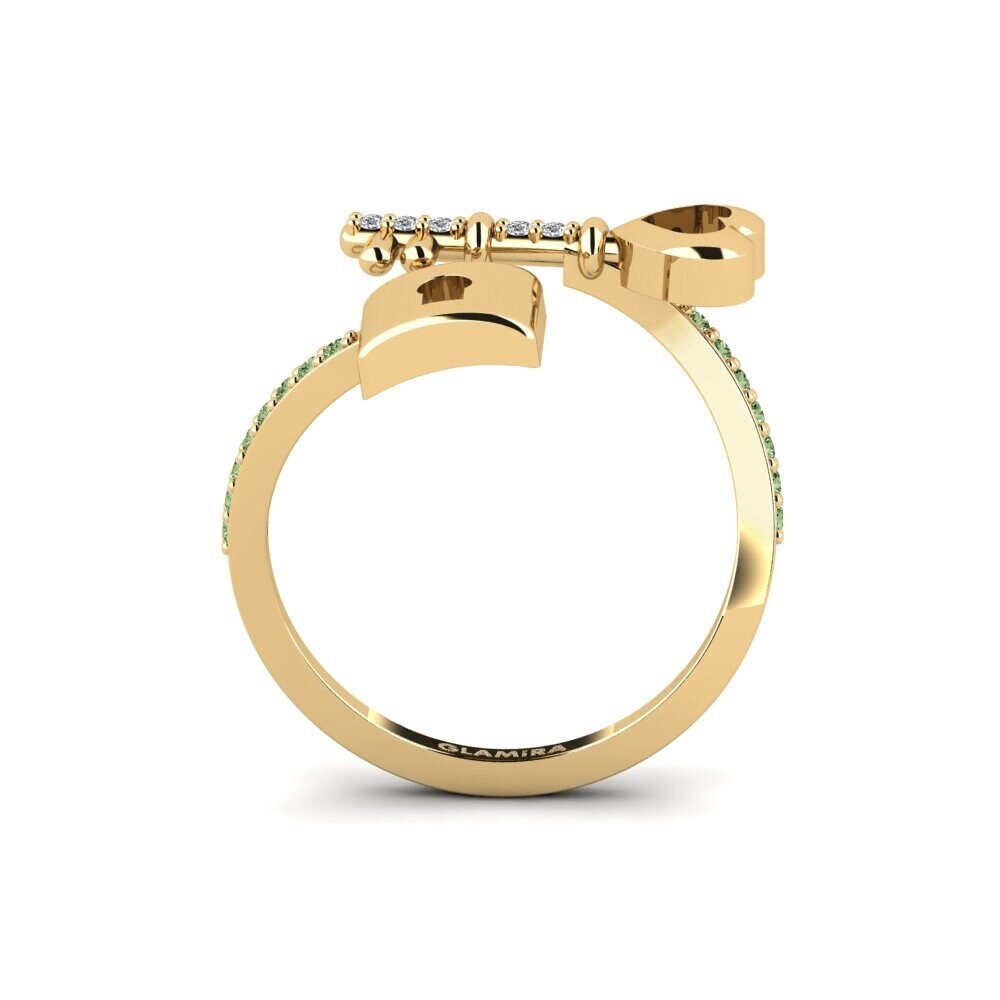 Diamante Verde Anel Faauoga