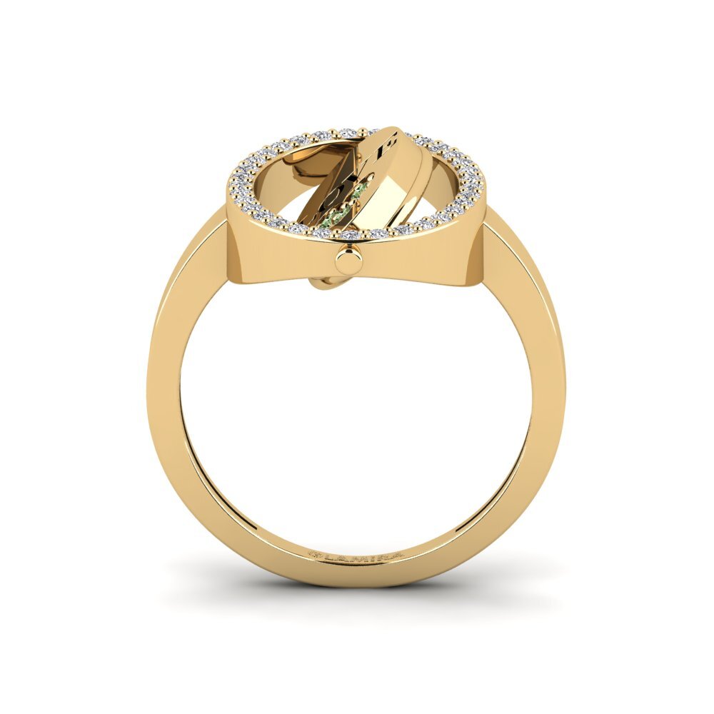 Diamante Verde Anel Hrafnagil