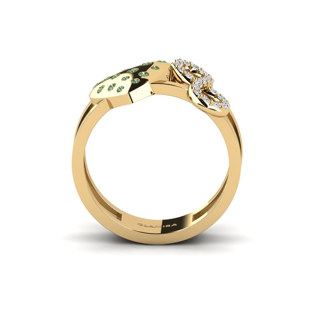 Diamante Verde Anel Persahabatan