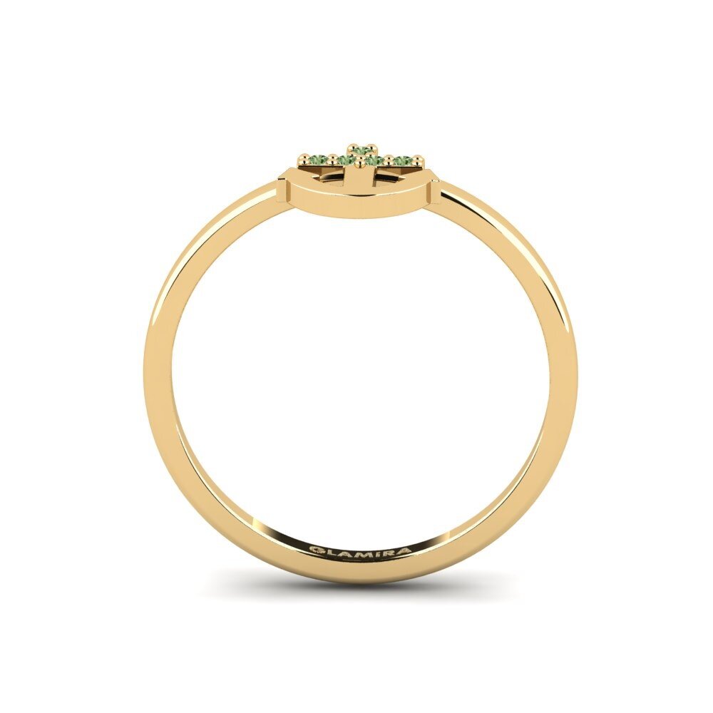 Diamante Verde Anel Romantysk - B