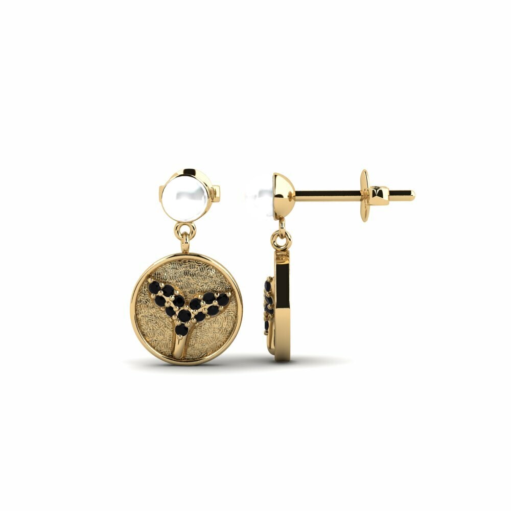 Onyx Noir Boucle d'oreille femme Menestys - B