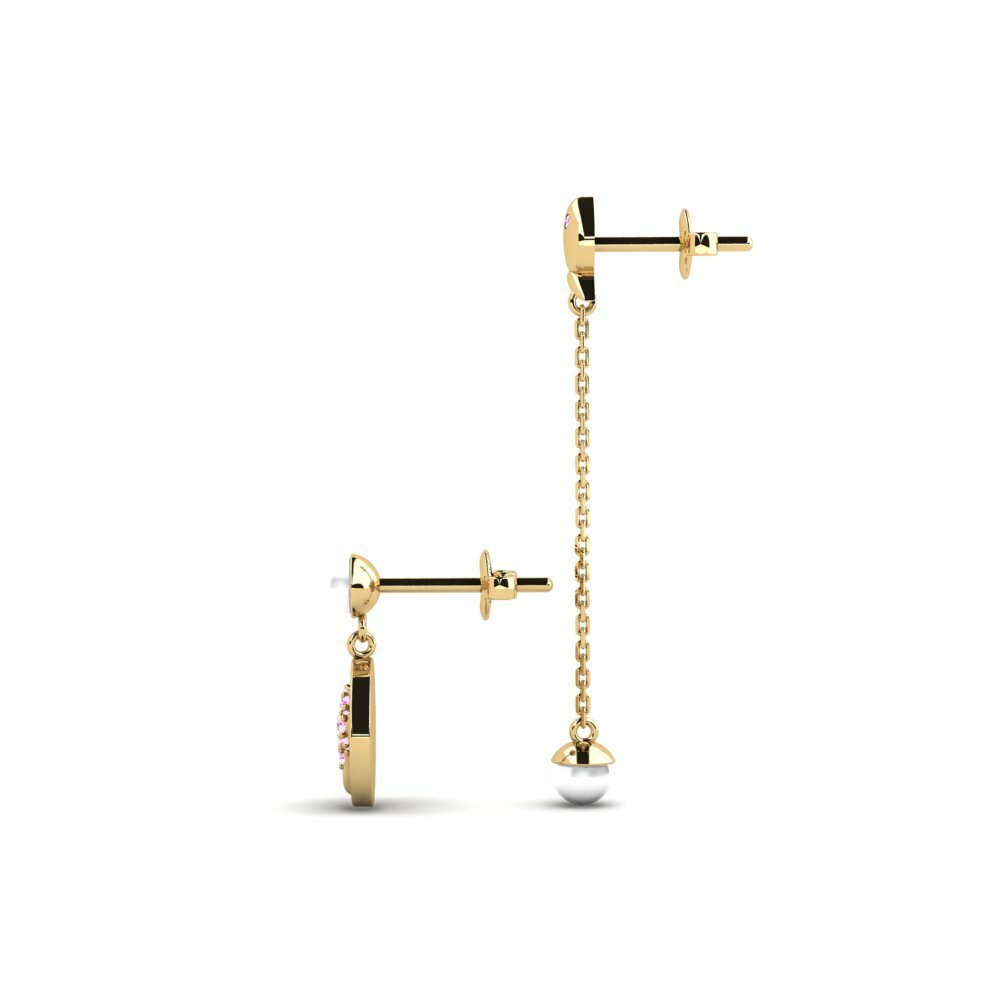 Saphir Rose Boucle d'oreille femme Menestys - SET