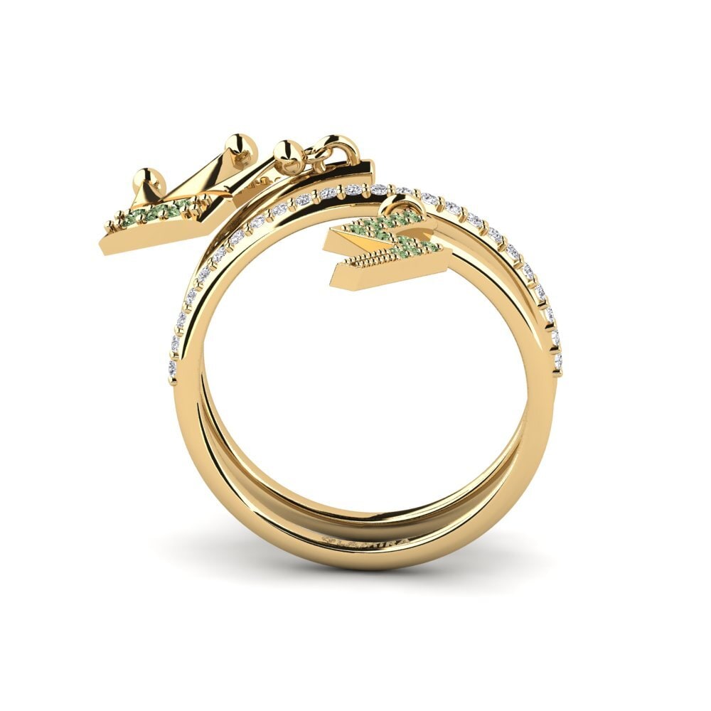 Diamante Verde Anel Powodzenie