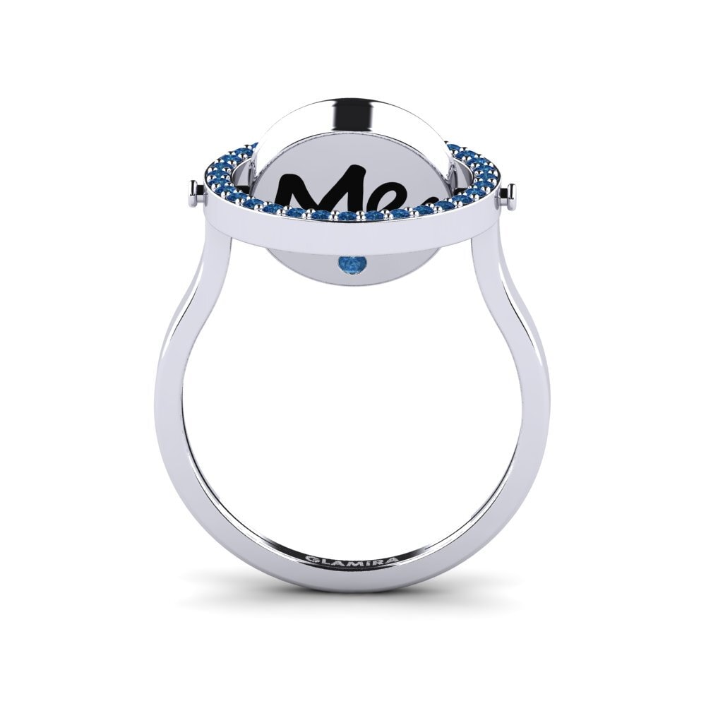 Palladium 950 Dunkelblauer Zirkonia Ring Segredos