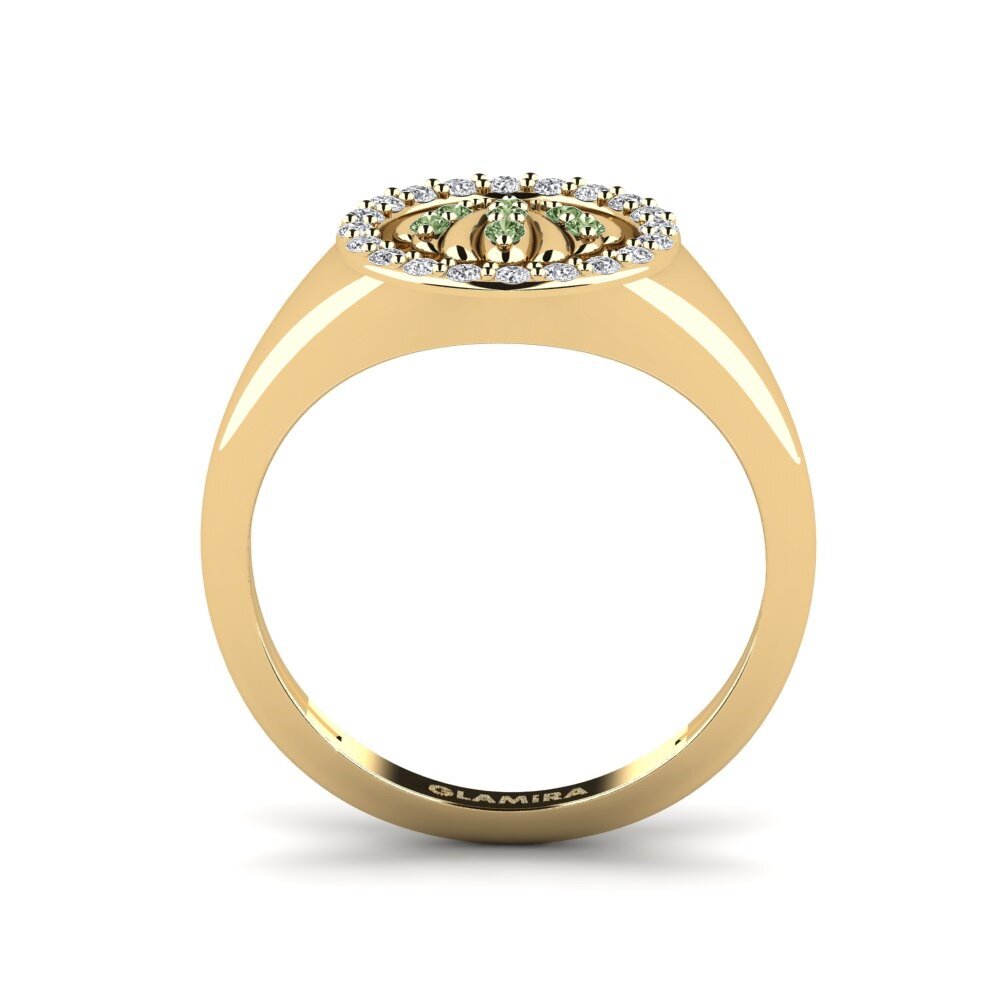 Diamante Verde Anel Amistad