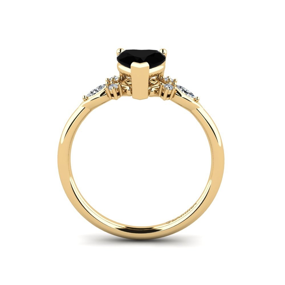 Black Diamond Engagement Ring Gisu - Heart