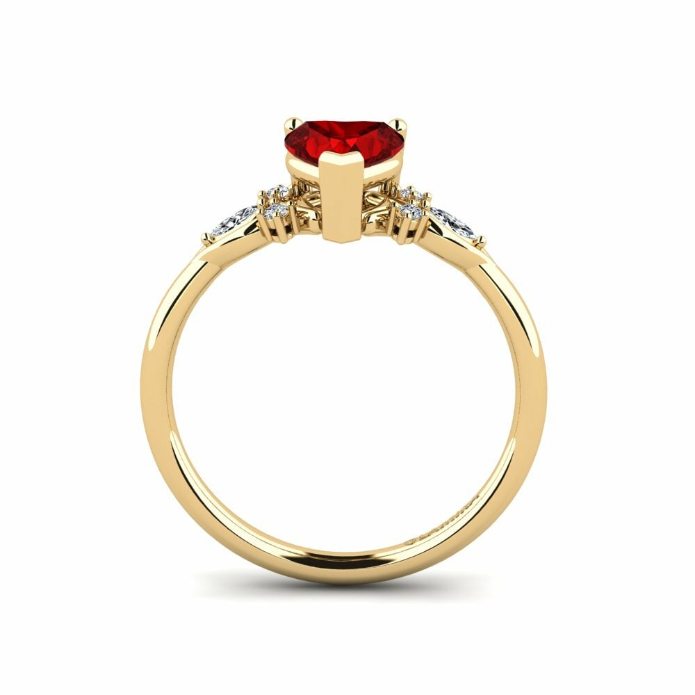 Ruby (Lab Created) Engagement Ring Gisu - Heart