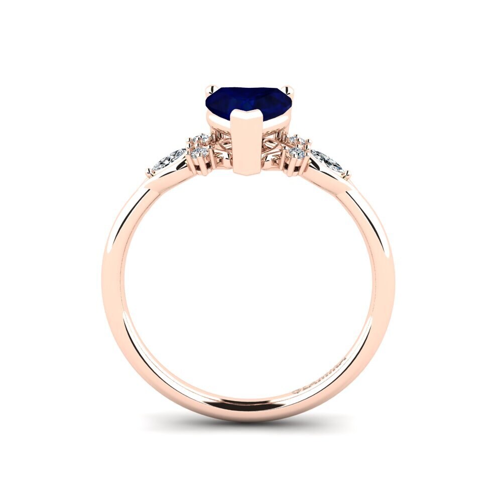 14ct Rose Gold Sapphire Engagement Ring Gisu - Heart
