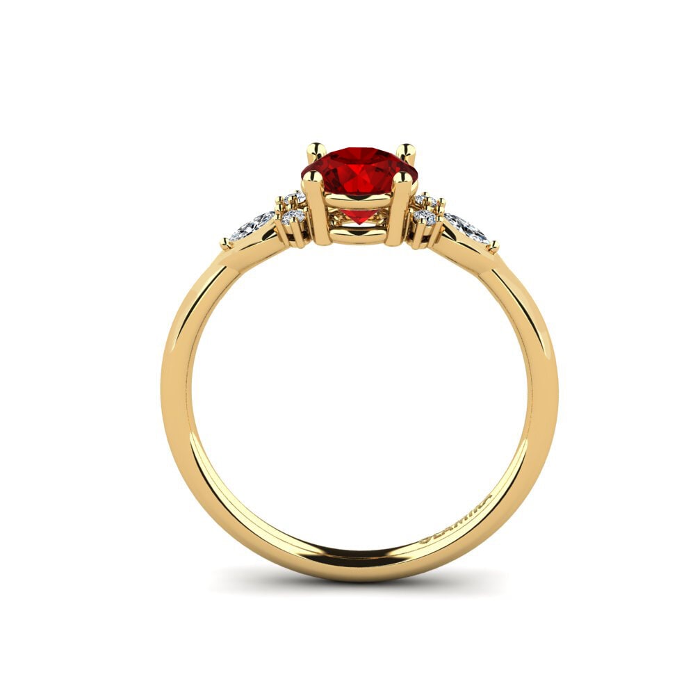 Ruby (Lab Created) Engagement Ring Gisu - Round