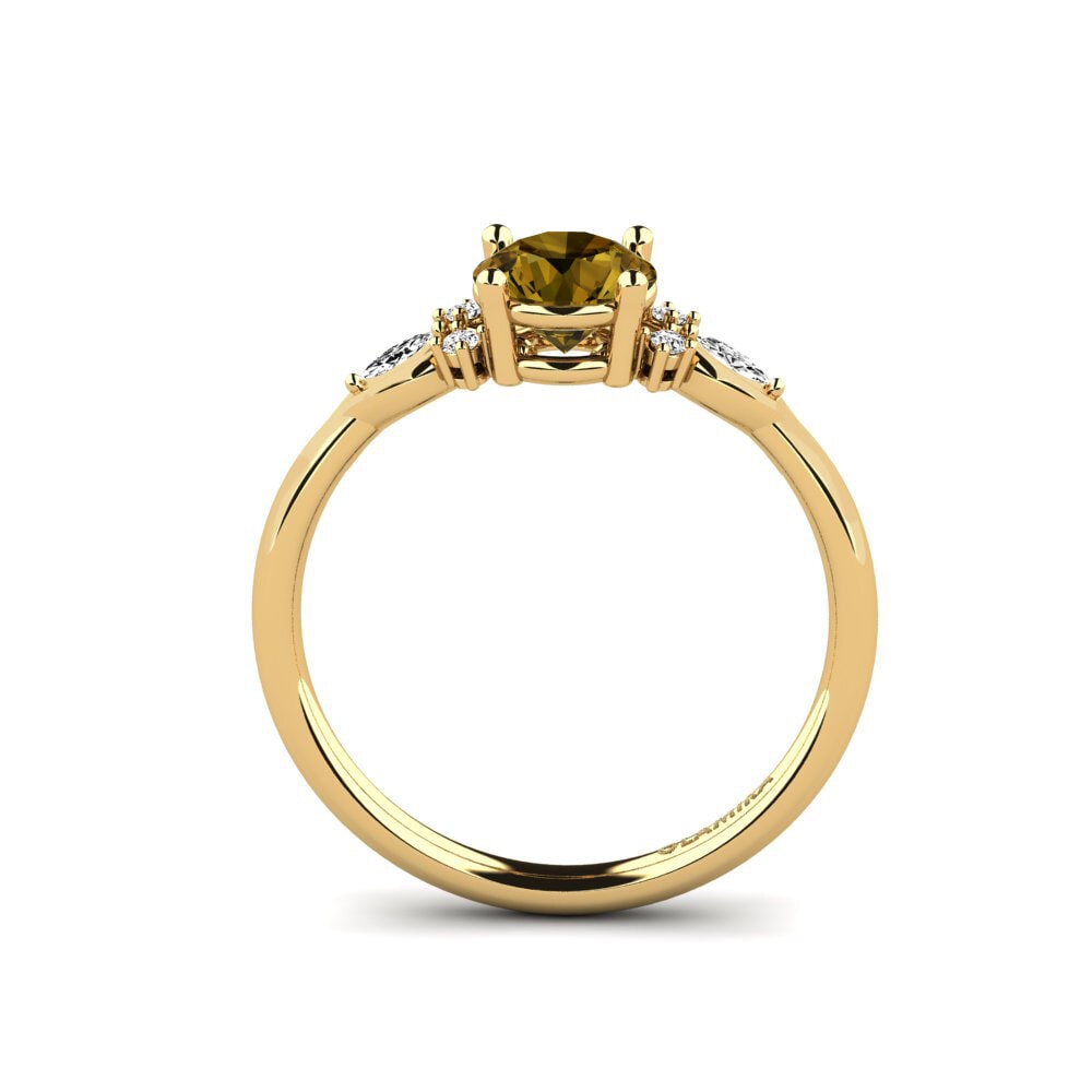 Circón Marrón Anillo de compromiso Gisu - Round