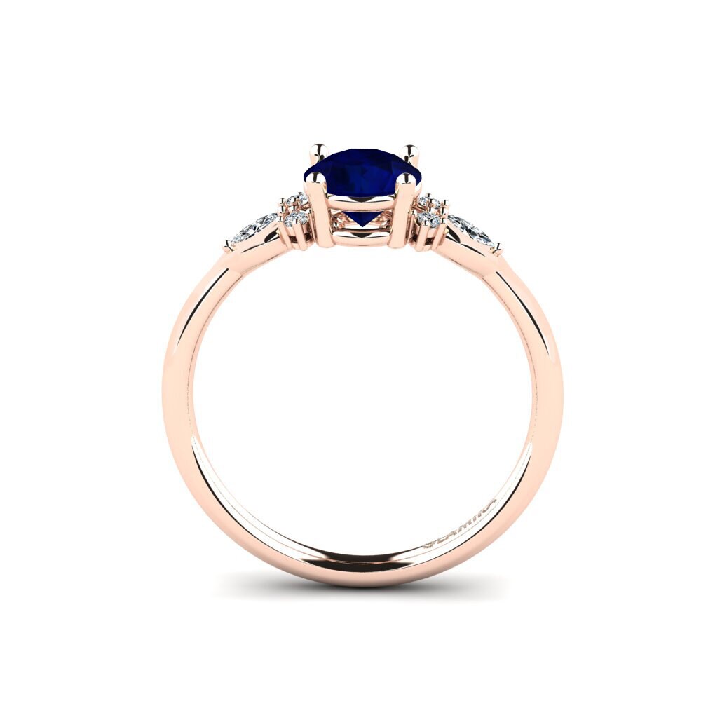 14ct Rose Gold Sapphire Engagement Ring Gisu - Round