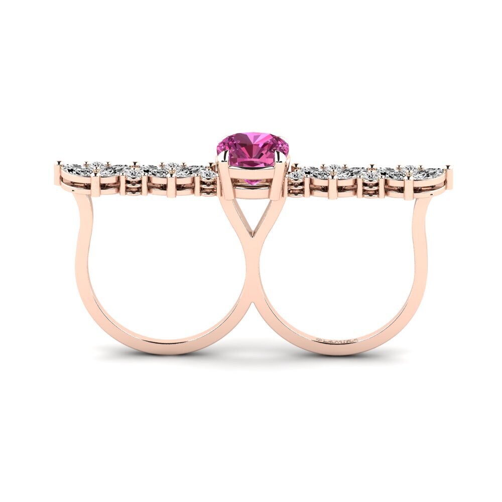 14ct Rose Gold Pink Topaz Ring Aletsch